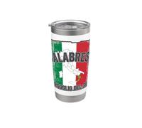 Calabrese Orgoglio Del Sud Italia Bandiera Calabria Mappa Design Bicchiere termico in acciaio inox doppia parete