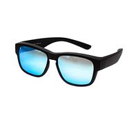 Calabria 9018 RRV - Occhiali da sole polarizzati, misura S/M, 138 m di larghezza x 43 m di altezza, Specchio nero opaco e blu, Medium