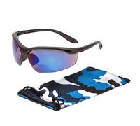 Calabria 91348 BIFOCAL Occhiali di sicurezza Z87 Impact Rated Black & Blue Mirror +1.00