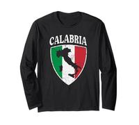 Calabria Italia Bandiera Stemma Italia Italiana Vintage Maglia a Manica