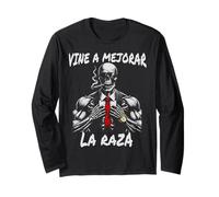 Calacas Chidas Gym Funny Sarcasm Slang Mexican Skull Sayings Maglia a Manica