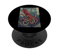 Calamaro Gigante Arte Giapponese Acque Profonde Oceano PopSockets PopGrip Adesivo