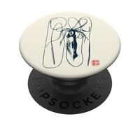 Calamaro Gigante - Stile giapponese con timbro Kanji PopSockets PopGrip Adesivo