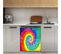 Calamita colorata per lavastoviglie Tie Dye, Swirl acquerello magnetico Decor Panel Stiker per frigorifero cucina decorazione porta, 58,4 x 66 cm