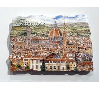 Calamita con disegno e vista sul Duomo di Firenze, Magnete Souvenir da Collezione Made in Italy, in Materiale ceramico Ecologico di Alta qualità, Dimensioni 8 x 6 cm, Spessore 7 mm