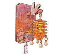 Calamita Da Frigo - Lega Di Alluminio Con Design Di Un Monumento Luminoso | Lanterna 3D A Forma Di Torre Della Gru Gialla | Magnete Decorativo In Metallo Vintage Per, L'ufficio, Come Souveni