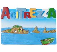 Calamita da frigorifero 3D Acitrezza Catania Sicilia Italia turismo souvenir frigorifero decorazione magnete dipinto a mano mestiere ricordo