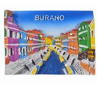 Calamita da frigorifero 3D Burano Venezia Italia souvenir turistico decorazione frigorifero resina dipinta a mano collezione artigianale