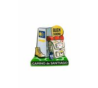 Calamita da frigorifero 3D Camino de Santiago Christian Pellegrinaggio Strada Spagna Viaggio Souvenir Collezione Regalo Casa Cucina Decorazione Magnetica Artigianato