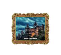 Calamita da frigorifero 3D con castello di Dracula Brasov Romania, souvenir da viaggio, decorazione magnetica per frigorifero, collezione artigianale