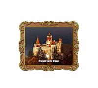 Calamita da frigorifero 3D con castello di Dracula Brasov Romania, souvenir da viaggio, decorazione magnetica per frigorifero, collezione artigianale