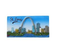 Calamita da frigorifero 3D con San Luigi USA, regalo souvenir, in resina, fatta a mano, con scritta "St Louis", decorazione per la casa e la cucina