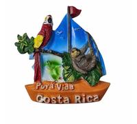Calamita da frigorifero 3D Costa Rica, souvenir da viaggio, decorazione per frigorifero, adesivo magnetico, dipinto a mano, collezione artigianale