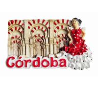 Calamita da frigorifero 3D di Cordoba Spagna, souvenir, in resina, fatta a mano, decorazione per la casa e la cucina