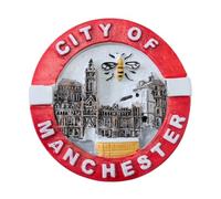 Calamita da frigorifero 3D Inghilterra Manchester Regno Unito, souvenir, in resina, fatta a mano, collezione decorazione per casa e cucina