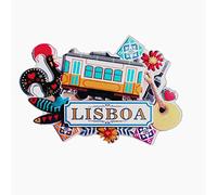 Calamita da frigorifero 3D Lisbona Portogallo souvenir da viaggio, regalo per la casa e la cucina, decorazione per frigorifero Lisboa, adesivo magnetico da collezione