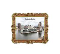 Calamita da frigorifero 3D Manchester England UK, souvenir da viaggio, decorazione magnetica per frigorifero, collezione artigianale