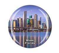 Calamita da frigorifero 3D Miami Florida USA Souvenir di cristallo di vetro magnete viaggio souvenir collezione regalo casa cucina decorazione