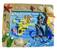 Calamita da frigorifero 3D per frigorifero, isola di Rodi, Grecia, souvenir da viaggio, attrazioni della città, magnete decorativo tridimensionale, decorazione per la casa e la cucina