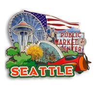 Calamita da frigorifero 3D Seattle USA, souvenir da viaggio, decorazione per la casa