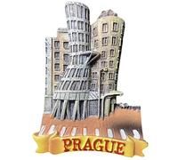 Calamita da frigorifero a forma di casa danzante di Praga, Repubblica Ceca, souvenir da viaggio, 3D, decorazione magnetica per frigorifero, collezione artigianale