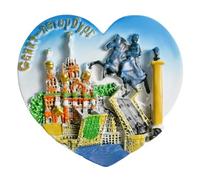Calamita da frigorifero a forma di cuore di San Pietroburgo Russia souvenir turistico decorazione creativa artigianale 3D