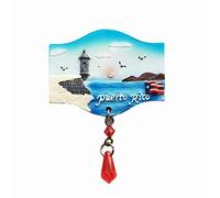 Calamita da frigorifero a Puerto Rico USA, souvenir da viaggio, decorazione 3D, adesivo magnetico dipinto a mano, collezione artigianale
