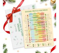 Calamita da frigorifero con guida stagionale per frutta e verdura, facile da seguire, calendario per prodotti stagionali (lingua italiana non garantita), guida per verdure e frutta sempre fresche,