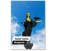 Calamita da frigorifero con la famosa statua di Santa Sofia a Sofia, Bulgaria. La statua rappresenta Santa Sofia, la dea protettore della città
