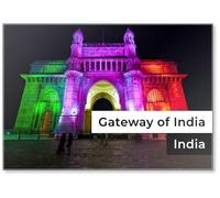 Calamita da frigorifero con porta dell'India a Mumbai, India,