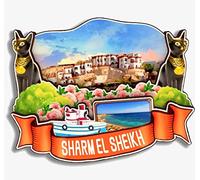 Calamita da frigorifero con Sharm el Sheikh Egitto, collezione in legno 3D, fatto a mano, souvenir da viaggio, città, souvenir per frigorifero, decorazione per la casa, regalo -828