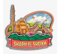 Calamita da frigorifero con Sharm el Sheikh Egitto, collezione in legno 3D, fatto a mano, souvenir da viaggio, città, souvenir per frigorifero, decorazione per la casa, regalo -827