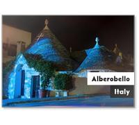 Calamita da frigorifero con trulli Alberobello Night, Italia Puglia