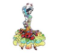 Calamita da frigorifero in 3D con ballerina di flamenco in stile Malaga, regalo per souvenir, in legno, fatta a mano, per la casa e la cucina