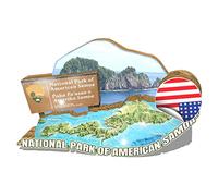 Calamita da frigorifero in legno 3D con simbolo statunitense Park?of?American?Samoa, souvenir da collezione, decorazione fatta a mano