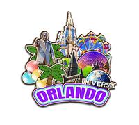 Calamita da frigorifero in legno 3D di Orlando, Florida USA, souvenir da collezione, decorazione fatta a mano-2