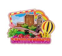 Calamita da frigorifero in legno 3D di Santo Domingo, Repubblica Dominicana, souvenir da collezione, decorazione fatta a mano, 4896