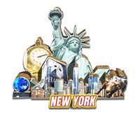 Calamita da frigorifero in legno 3D USA New York, souvenir da collezione, decorazione fatta a mano