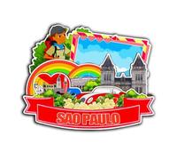 Calamita da frigorifero in legno di San Paolo Brasile 3D monumenti di viaggio da collezione souvenir decorazione fatta a mano -4224