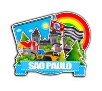 Calamita da frigorifero in legno di San Paolo Brasile 3D monumenti di viaggio da collezione souvenir decorazione fatta a mano -4223