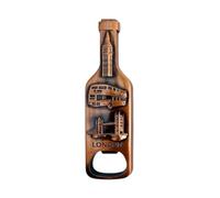 Calamita da frigorifero in metallo, souvenir di Londra, con bandiera inglese inglese e apribottiglie di Londra (1, apribottiglie in bronzo)