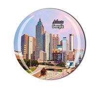 Calamita da frigorifero in vetro con souvenir in cristallo e souvenir in 3D USA America, Georgia Atlanta, regalo per la casa e la cucina