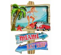 Calamita da frigorifero Miami Florida USA, souvenir turistico, in legno, decorativo, collezione artigianale