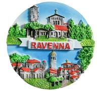 Calamita da frigorifero Ravenna Emilia-Romagna Italia, souvenir da viaggio, decorazione per frigorifero, collezione 3D