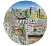 Calamita decorativa per frigorifero, souvenir turistico 3D, motivo: Perugia Italia