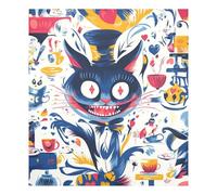 Calamita decorativa per lavastoviglie a forma di gatto, riutilizzabile, retrò, per decorazione natalizia, 58,4 x 66 cm