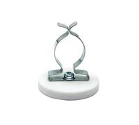 Calamita di supporto per cavi rivestita in gomma, 43 mm di diametro x 6 mm di altezza, con clip in spugna da 19 mm (bianco) - 8 kg (confezione da 40)