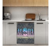 Calamita estiva per lavastoviglie con palme tropicali Hawaii magnetiche, per frigorifero, cucina, porta, adesivo magnetico, 58,4 x 66 cm