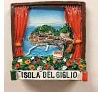 CALAMITA MAGNETE FRIGO 3D SOUVENIR FINESTRA ISOLA DEL GIGLIO TOSCANA