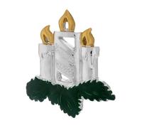 Calamita magnete natalizio 5x5 cm decorazione Bagutta Natale 2025 con dettagli oro e argento idea regalo accessorio decorazioni casa feste natalizie (Tris candele natalizie)